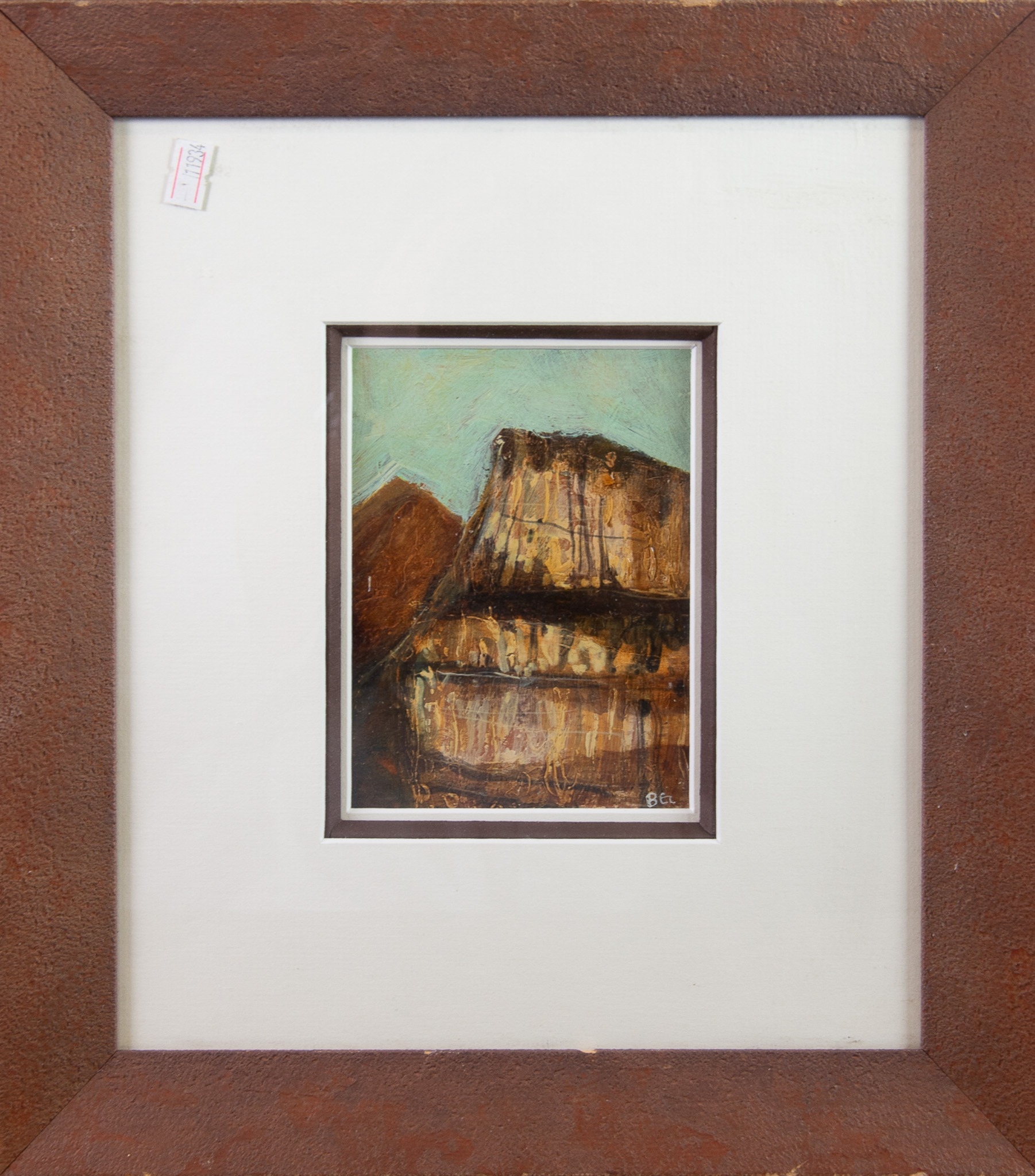 DAVID BEZ (1966) MIXED MEDIA ‘The Cliffs II’ Signed, titled verso and numbered 145.123 6” x 4 ¼” ( - Image 2 of 3