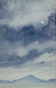 TREVOR GRIMSHAW (1947-2001) WATERCOLOUR Landscape in Blue Unsigned Provenance: Clarke Art Ltd 5 ¼" x