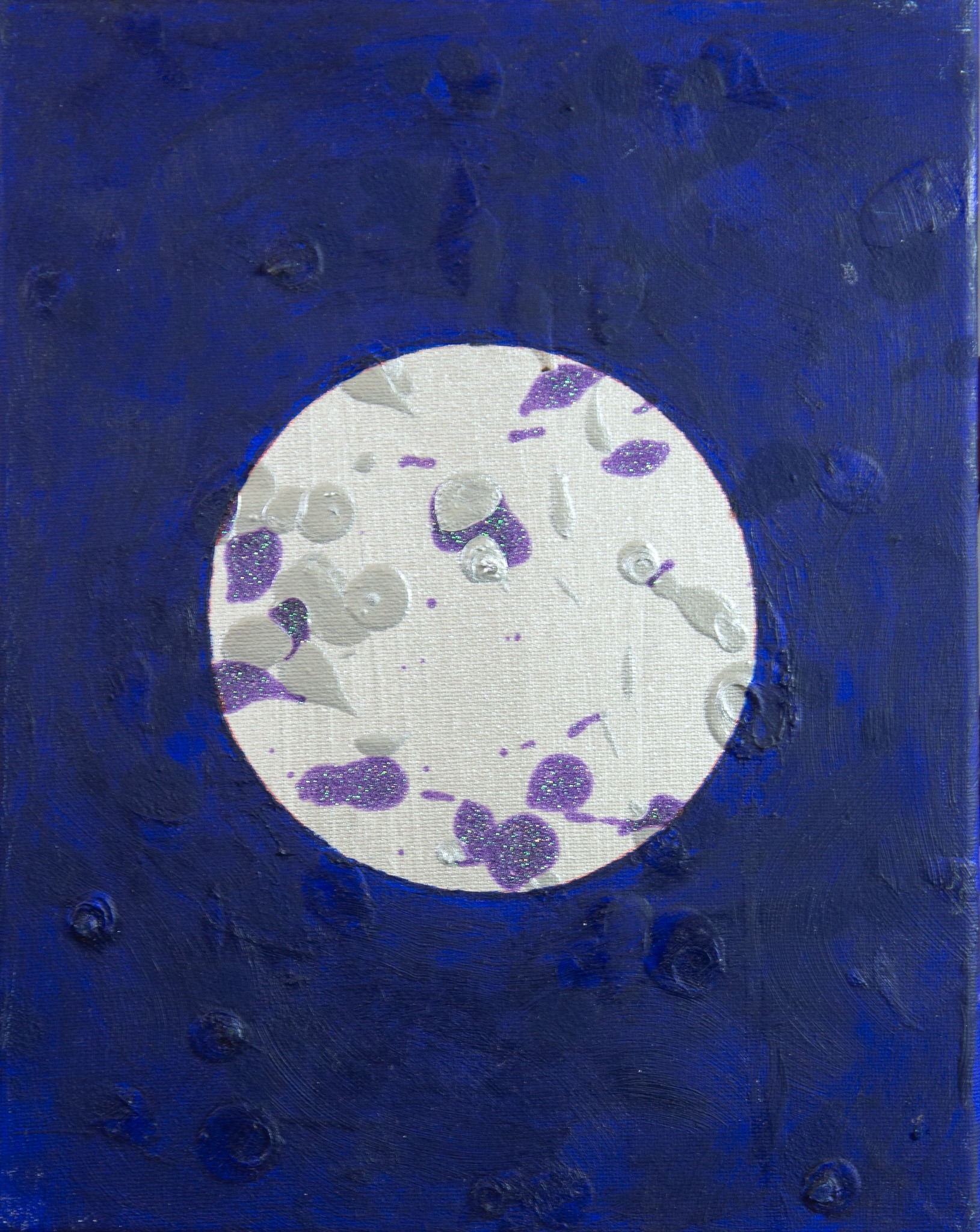 ROSE FELLER (1975) MIXED MEDIA ON CANVAS Untitled, abstract In tones of purple and silver Signed,