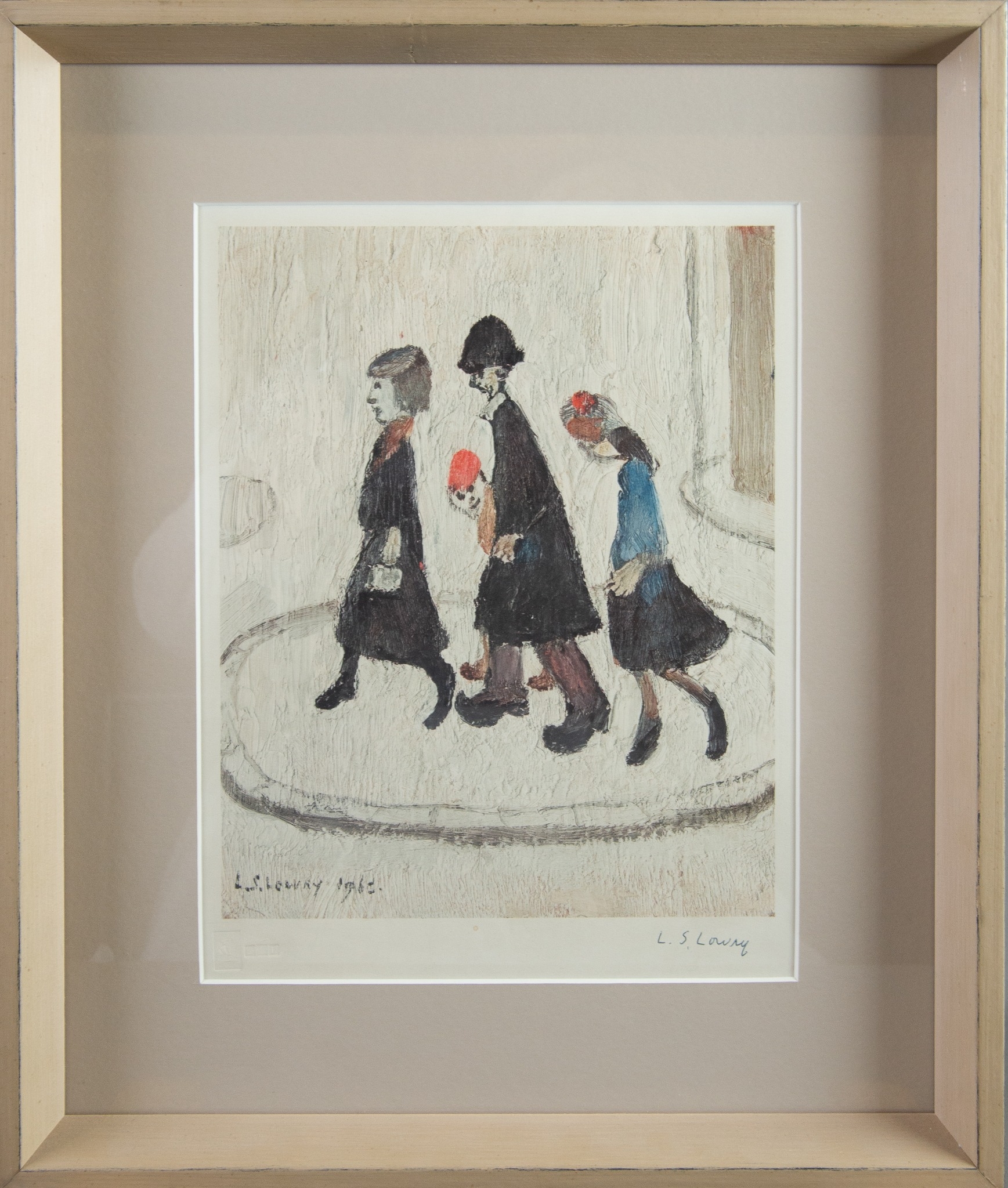L S LOWRY ARTIST SIGNED LIMITED EDITION COLOUR PRINT ‘The Family’, from an edition of - Image 2 of 3
