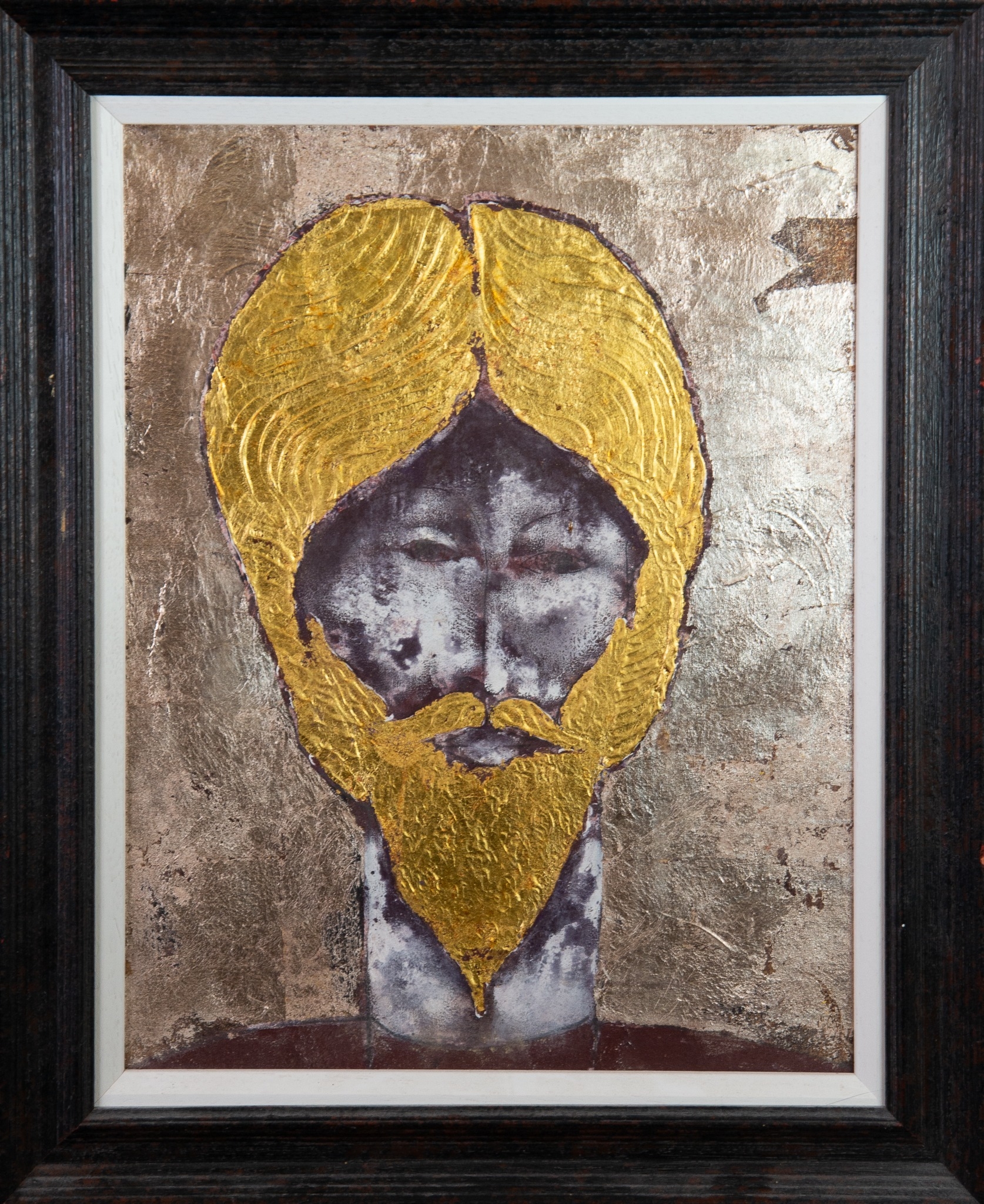 SAX BERLIN (21st Century) MIXED MEDIA ON CANVAS Isaac, head portrait Signed titled and dated 8-4- - Image 2 of 2