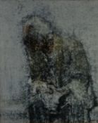 JOHN McCOMBS (1943) PASTEL DRAWING Man seated with hands clasped Signed with initials and dated (