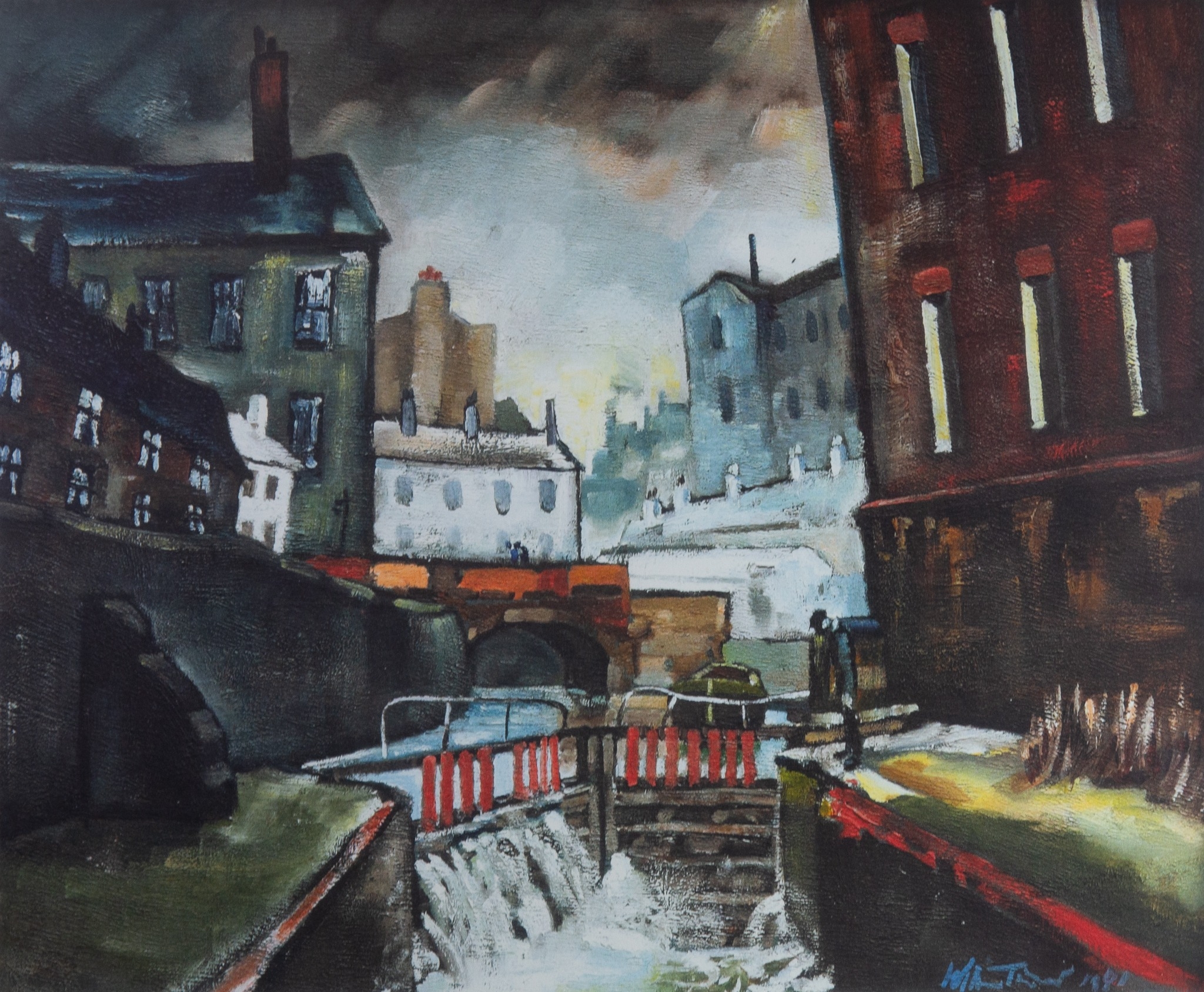 WILLIAM RALPH TURNER (1920-2013) ARTIST SIGNED LIMITED EDITION COLOUR PRINT City Centre Canal
