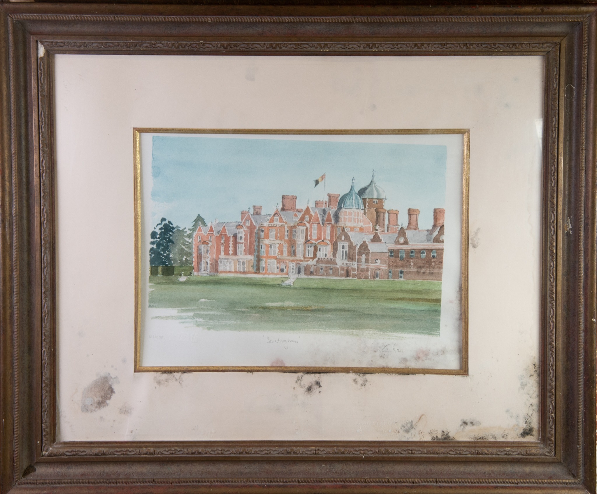 H R H CHARLES III (1948) ARTIST SIGNED LIMITED EDITION COLOUR PRINT ‘Sandringham’ (128/295) Signed - Image 2 of 2