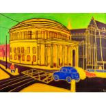 PATRICIA WARRINGTON (Contemporary) OIL PAINTING ON CANVAS Central Library, Manchester Signed with