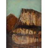 DAVID BEZ (1966) MIXED MEDIA ‘The Cliffs II’ Signed, titled verso and numbered 145.123 6” x 4 ¼” (