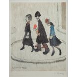 L S LOWRY ARTIST SIGNED LIMITED EDITION COLOUR PRINT ‘The Family’, from an edition of