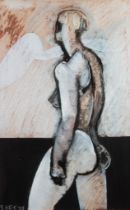 GEOFFREY KEY (1941) MIXED MEDIA ON PAPER ‘Woman & Clouds’ Signed and dated (19)78, titled to label