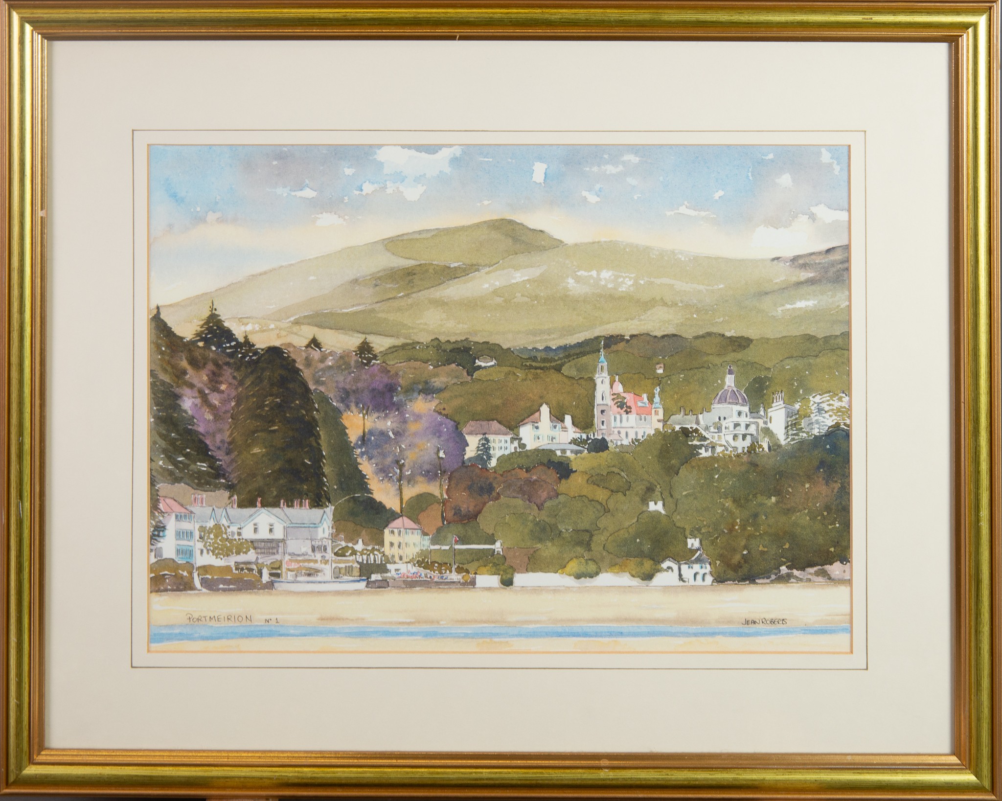 JEAN MORGAN ROBERTS (TWENTIETH/ TWENTY FIRST CENTURY) TWO WATERCOLOURS ‘Portmerion’, No. 1 Signed - Image 3 of 4