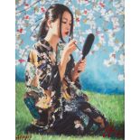 FABIAN PEREZ (1967) SIGNED LIMITED EDITION ARTIST PROOF COLOUR PRINT ‘Geisha with White Flowers