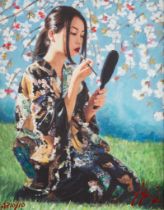 FABIAN PEREZ (1967) SIGNED LIMITED EDITION ARTIST PROOF COLOUR PRINT ‘Geisha with White Flowers