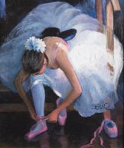 SHEREE VALENTINE DAINES (1959) ARTIST SIGNED LIMITED EDITION COLOUR PRINT ‘The Pink Slipper’ (96/