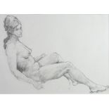 ALBERT B. OGDEN (1928 - 2022) TWO PENCIL DRAWINGS Reclining female nudes Approximately 8in x 12in (