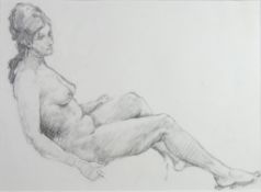 ALBERT B. OGDEN (1928 - 2022) TWO PENCIL DRAWINGS Reclining female nudes Approximately 8in x 12in (