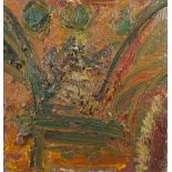 RICHARD FITTON (1990) IMPASTO OIL PAINTING ON BOARD Transcept detail, putto on the chapel wall after