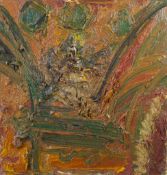 RICHARD FITTON (1990) IMPASTO OIL PAINTING ON BOARD Transcept detail, putto on the chapel wall after