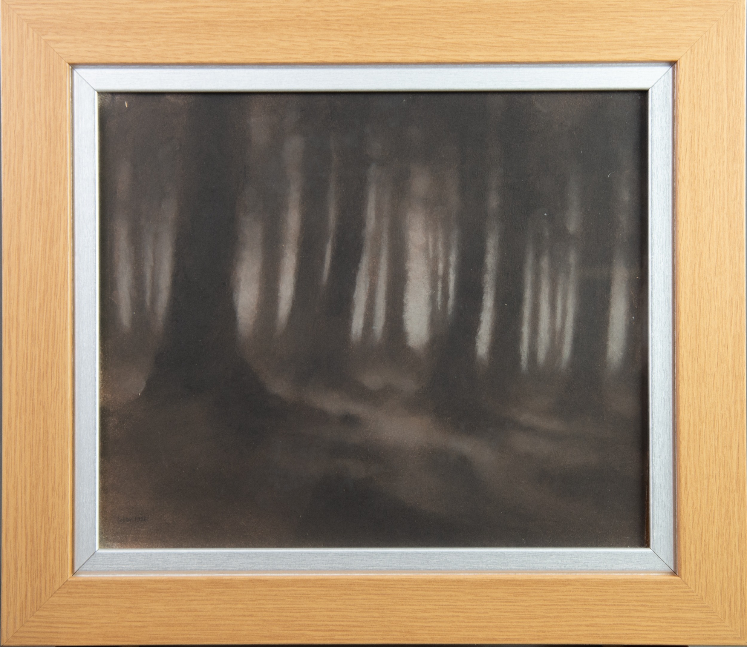 MARTIN DOBSON (b.1947 ) MONOCHROMATIC PASTEL DRAWING Woodland scene Signed 'Dobson' and dated 1986 - Image 2 of 3