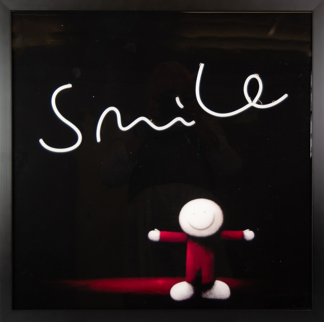 DOUG HYDE (1972) L.E.D. MIXED MEDIA WALL ART ‘Smile’ (106/195) with artist signed certificate - Image 2 of 2