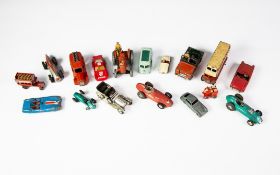 SELECTION OF VINTAGE PLAYWORK DIE CAST TOYS, to include Dinky Toys double decker bus, Dunlop,