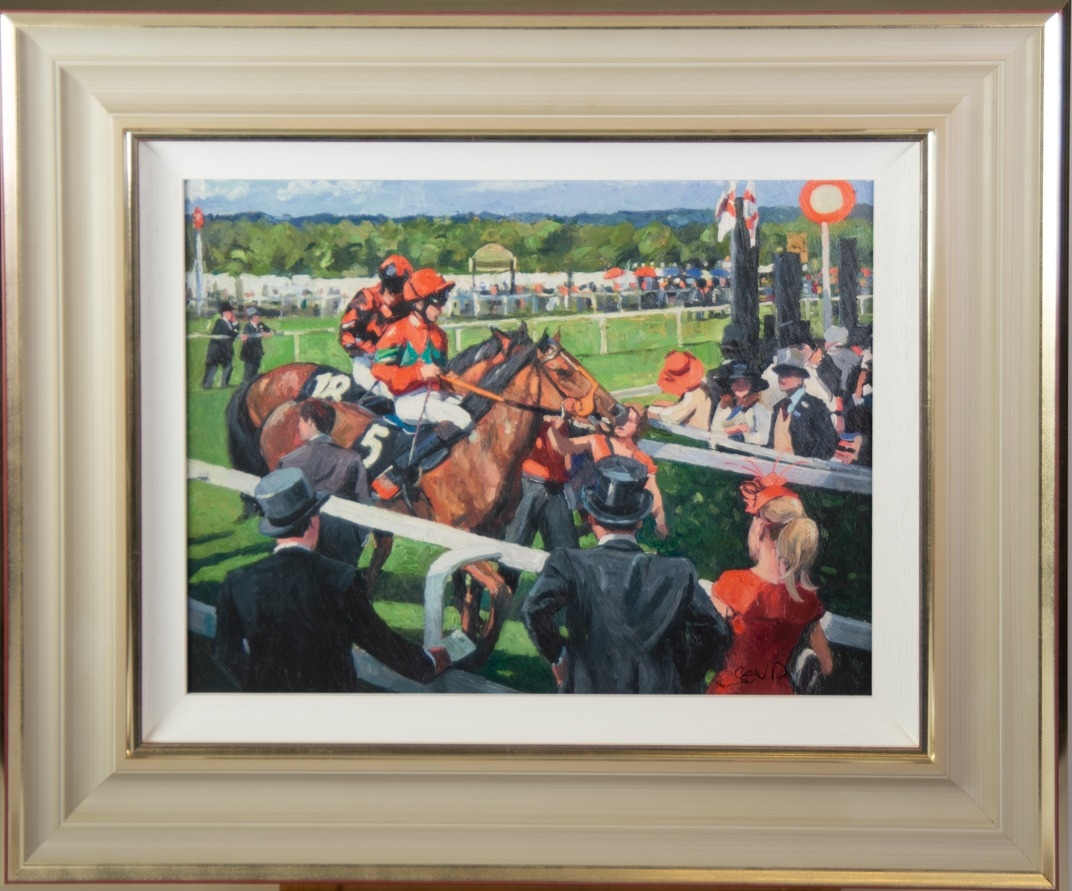 SHEREE VALENTINE DAINES (1959) ARTIST SIGNED LIMITED EDITION COLOUR PRINT ‘Ascot Race Day III’ (34/ - Image 2 of 2