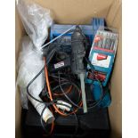 ELECTRIC HAND TOOLS- BLACK AND DECKER D142 DRILL, in hard case, JIG SAW, SJ-JS350UK, BOSCH BENCH TOP