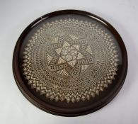 SAMPLE OF FINE LACE CONTAINED IN A CIRCULAR GLAZED FRAME 17 ¼" (44cm) diameter