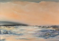 LYNNE TIMMINGTON (MODERN) OIL ON CANVAS ‘Soro’ Signed, titled to stretcher and gallery label verso