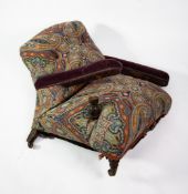 HOWARD & SONS, THE REMAINS OF A VICTORIAN OPEN ARM EASY CHAIR, (broken by a tree falling on the