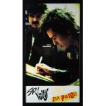 SID VICIOUS- SEX PISTOLS COLOUR POSTER, FRAMED WITH A SIGNATURE ON TORN PAPER SIGNED ‘SID