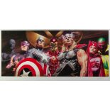 ALEX ROSS (b.1970) FOR MARVEL COMICS ARTIST SIGNED LIMITED EDITION COLOUR PRINT ‘Assemble’ (29/