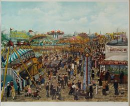 TOM DODSON PAIR OF ARTIST SIGNED LIMITED EDITION COLOUR PRINTS WITH BLINDSTAMPS ‘The Fairground’ (