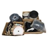 QUANTITY OF UPHOLSTERY WEBBING, MODERN AND TRADITIONAL, including SIXTEEN UNUSED ROLLS, black and