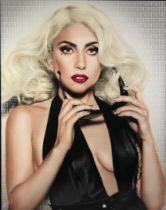 NICK HOLDSWORTH (MODERN) MIXED DIGITAL MEDIA ON BOARD ‘Lady Gaga’ Signed, titled to gallery label