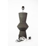 GRAHAM & GREEN 'BLACK CYRUS' CERAMIC TABLE LAMP, 25” (63.5cm) high including fitting, lacks shade