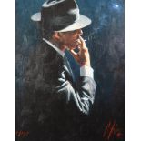 FABIAN PEREZ (1967) ARTIST SIGNED LIMITED EDITION COLOUR PRINT ‘Smoking Under the Light II’ (15/195)