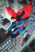 ALEX ROSS (1970) FOR DC COMICS ARTIST SIGNED LIMITED EDITION COLOUR PRINT ON BOX CANVAS ‘Superman