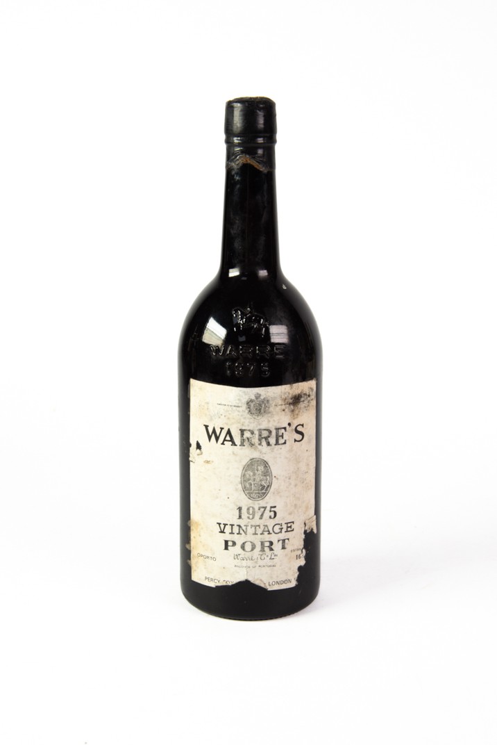 BOTTLE OF WARRE’S VINTAGE PORT, 1975, label grubby and with tears and losses