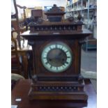 LATE VICTORIAN MANTEL CLOCK IN WOODEN CASE