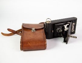 LEATHER CASED KODAK FOLDING CAMERA