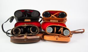 CASED PAIR OF CHINON 7 x 50 BINOCULARS, A CASED PAIR OF BOOTS 10 X 50 BINOCULARS, A CASED PAIR OF