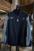 MANCHESTER CITY SUPPORTS OFFICIAL TEAM MERCHANDISE ZIP JACKET, WITH SPONSERS 'THOMAS COOK', CIRCA