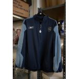 MANCHESTER CITY SUPPORTS OFFICIAL TEAM MERCHANDISE ZIP JACKET, WITH SPONSERS 'THOMAS COOK', CIRCA