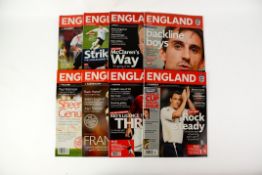 FOOTBALL PROGRAMMES-24 ENGLAND HOME PROGRAMMES, 14 PLAYED AT OLD TRAFFORD - v Spain, Greece; 1