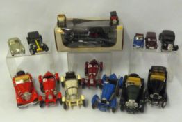 SIX BURAGO UNBOXED LARGER SCALE MODELS OF CLASSIC TWO-SEATER SPORTS CARS, 1:16 and similar scales,