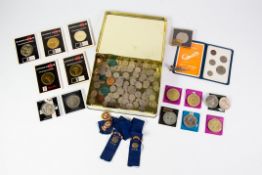COINS: Royal Mint ‘World Savers’ medals, commemorative crowns, mid-20th century sixpences, ROAB