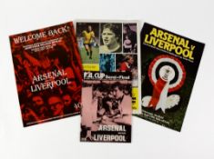 FOOTBALL PROGRAMMES-ARSENAL v LIVERPOOL, 1980, semi-final at Hillsborough; Villa Park 16th April,