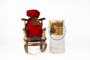 BOTTLE OF PRINCE HUBERT de POLGNAC FINE CHAMPAGNE NAPOLEON X.O.BRANDY, 70cl, in faux red velvet