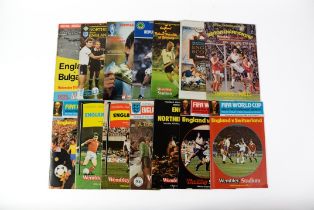 FOOTBALL PROGRAMMES-FOURTEEN ENGLAND HOME PROGRAMMES: v SWITZERLAND, 1980; v NORWAY, 1980; v