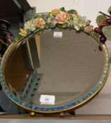 INTER-WAR YEARS CIRCULAR DRESSING TABLE MIRROR with easel support, the bevelled plate with a BARBOLA