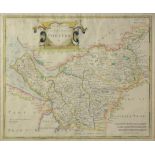 ANTIQUE HAND COLOURED MAP OF CHESTER BY ROBERT MORDEN 13 ½” x 16 ¼” (34.3cm x 41.2cm), foxing